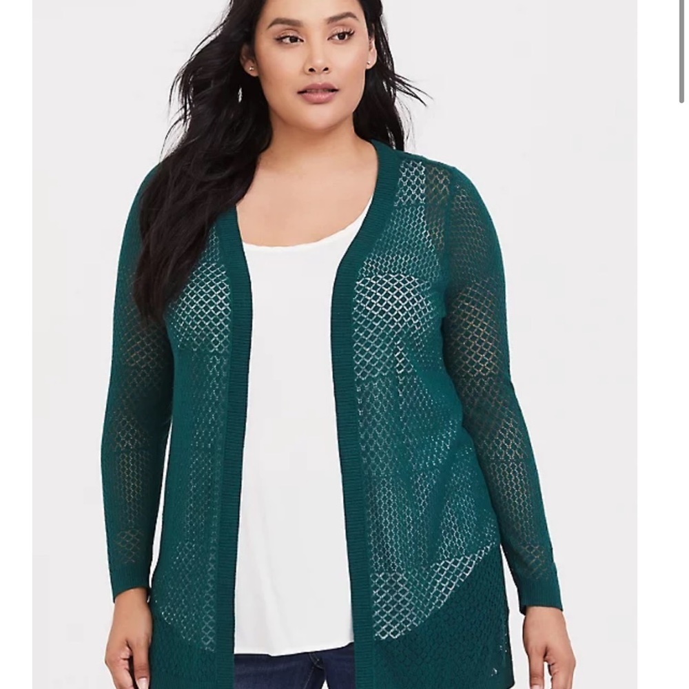 Torrid Pointelle Open Cardigan